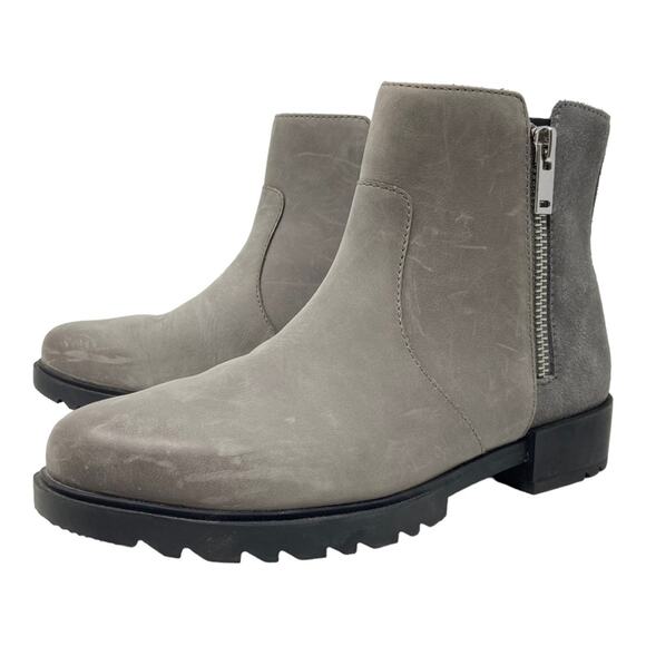 Sorel Emelie II Zip Bootie In Quarry Black Waterproof Full Grain Leather 7.5 - Picture 5 of 10